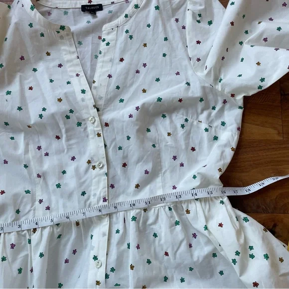Talbots Cotton Poplin Midi Button Down Shirt Dress in Blissful Floral size 12 - Picture 11 of 14